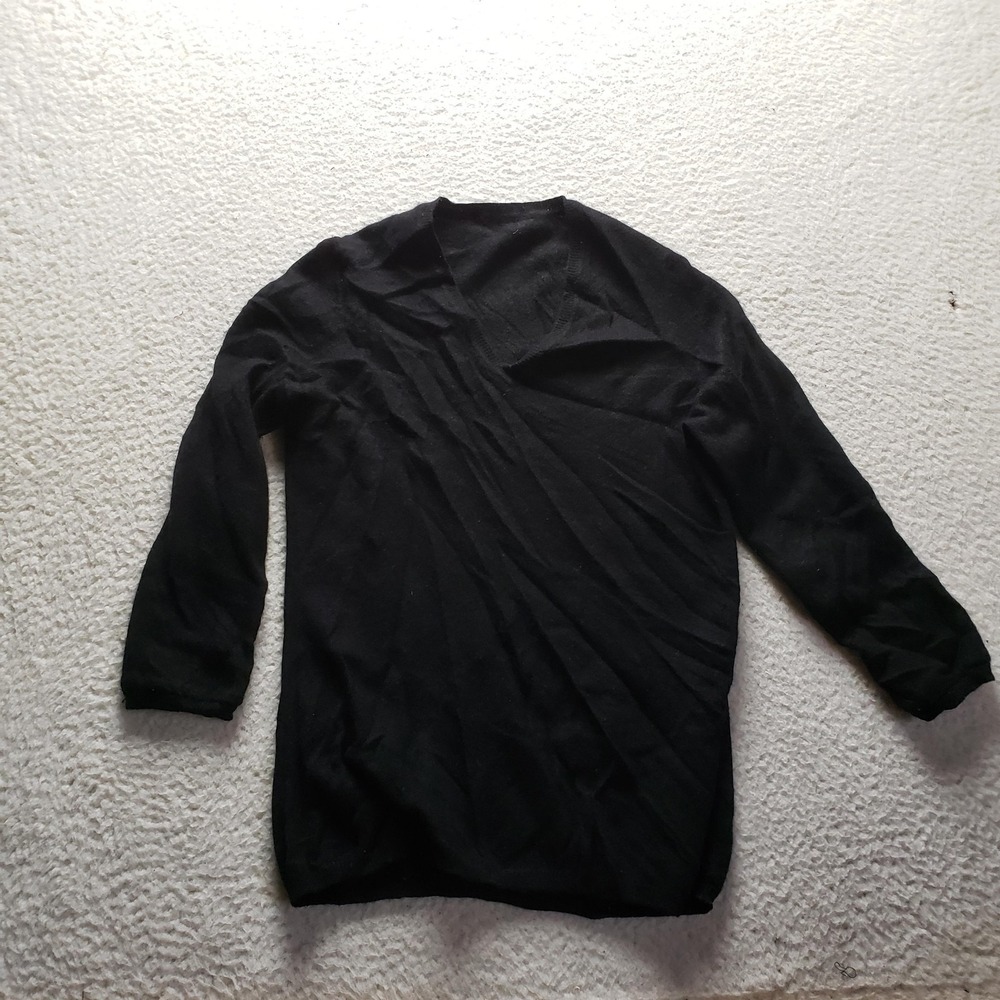 Sweater Womens Small Black Crew Neck Long Sleeve Soft Cashmere Knit Pullover